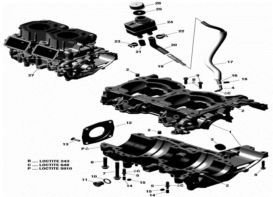 Snow mobile Lynx  -   - Crankcase