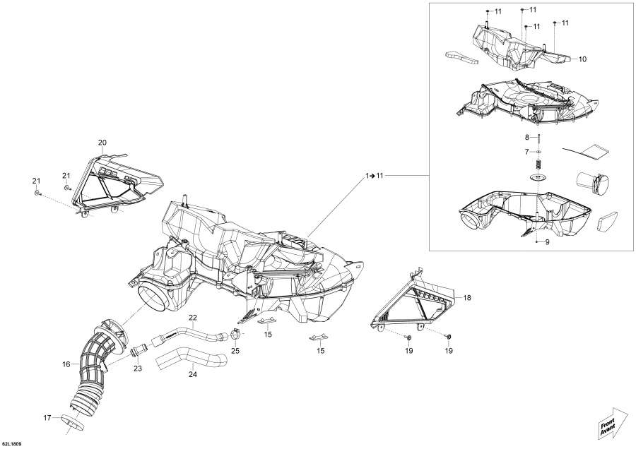 Snowmobile Lynx  - Air ������� ������ 600 Ace - Rex-2 - Air Intake 600 Ace - Rex-2