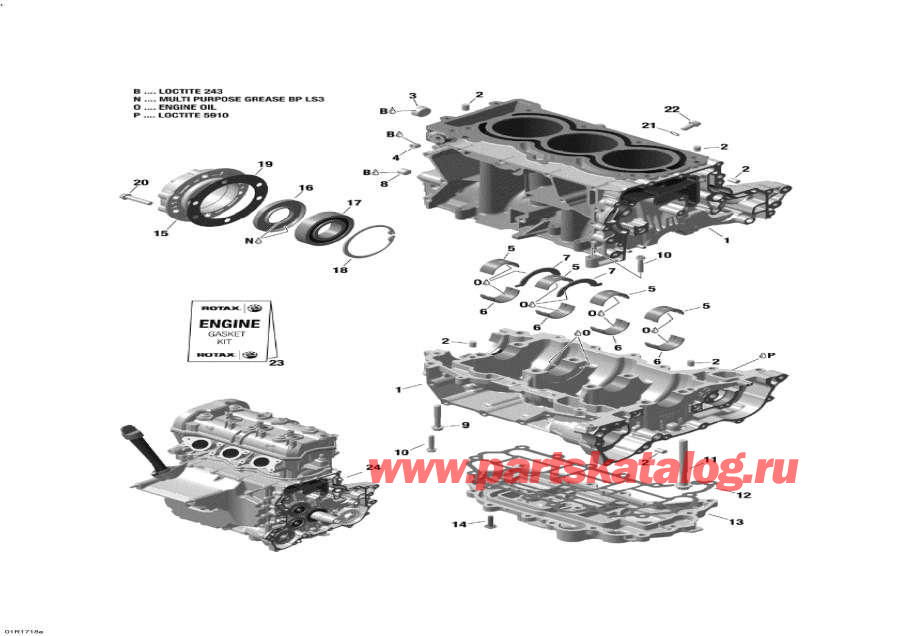 Snowmobiles Lynx  - Engine Block - 900 Ace / ��������� Block - 900 Ace