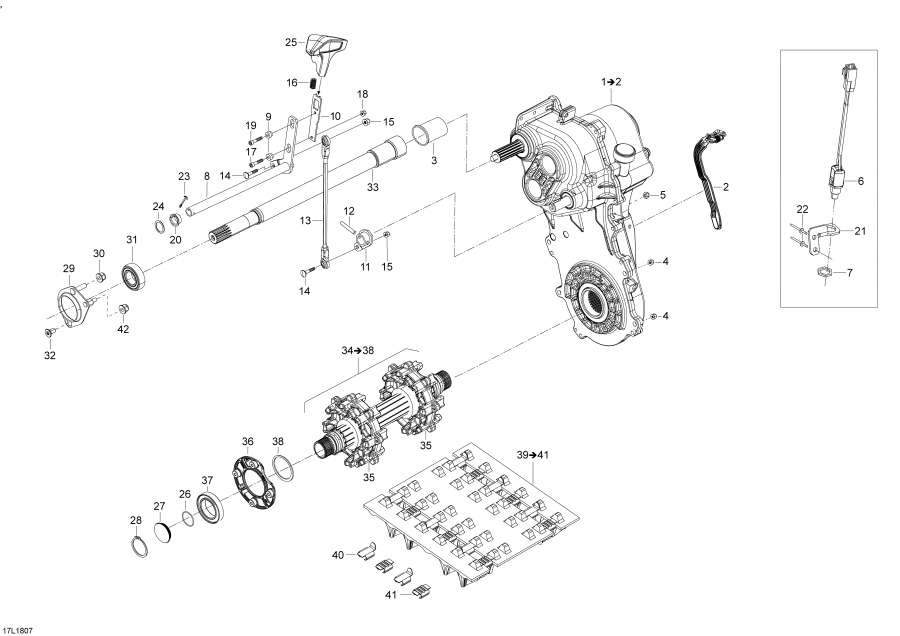 Snowmobile Lynx  - Drive Train Yeti - 600 Ace